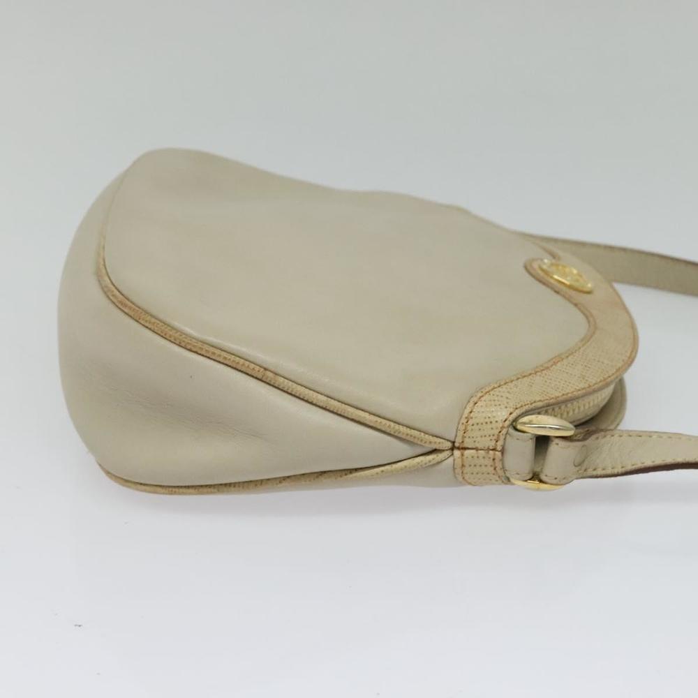 CELINE Shoulder Bag Leather Gold Beige Auth BA2040 - Picture 4 of 16
